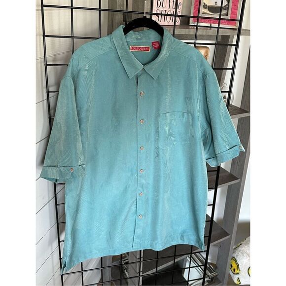 HAVANERA Co Size XL Button Down Short Sleeve Shirt Tropical Palm Tree Beach Shir - Picture 5 of 11